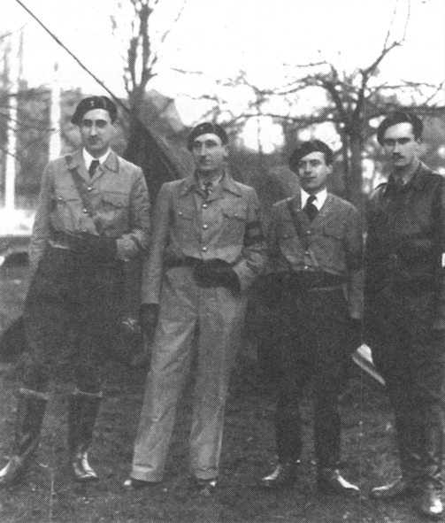 Romain Lenaers, Henri Creten, René Carlens en Eugène Thiery