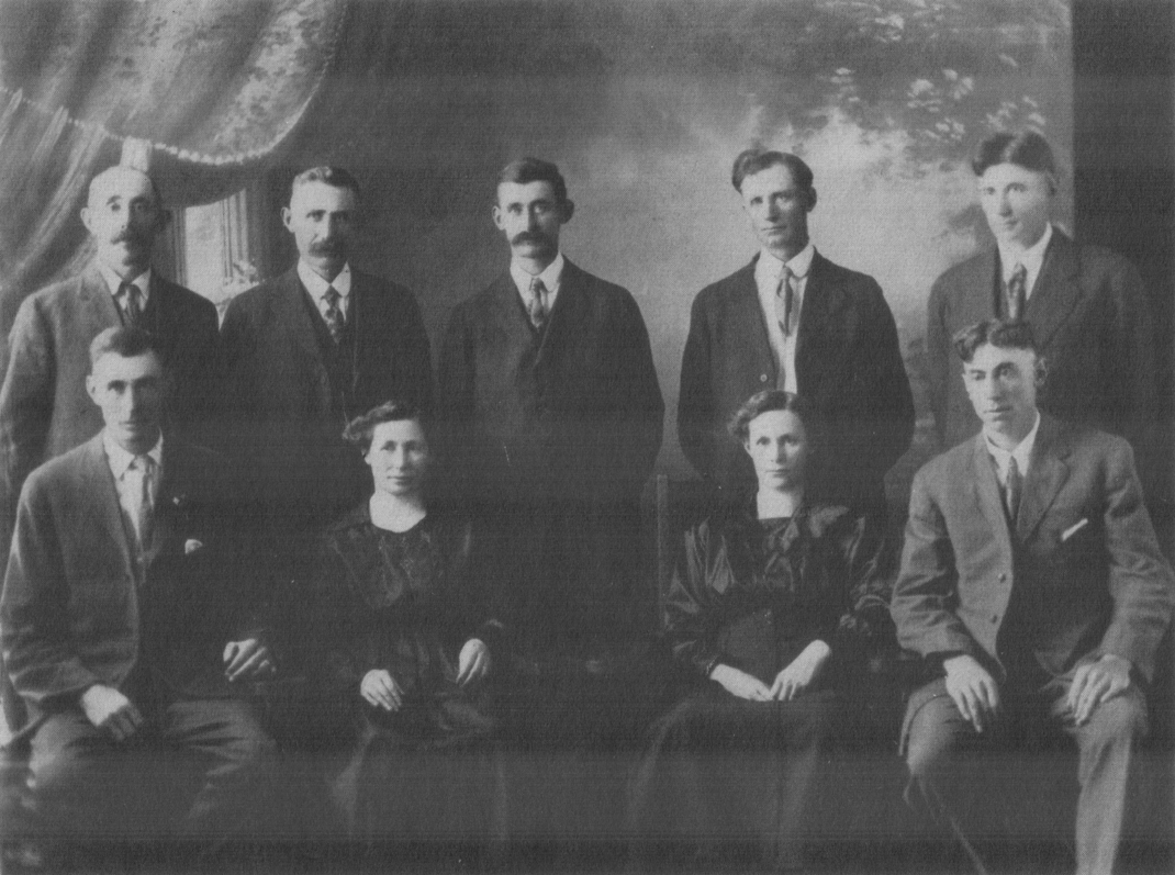 The John M. Rutten Family. Front Row, Left to right—Joseph, Mary, Anna, Frank Back Row—Lambert, Christian, Peter, John, Leonard