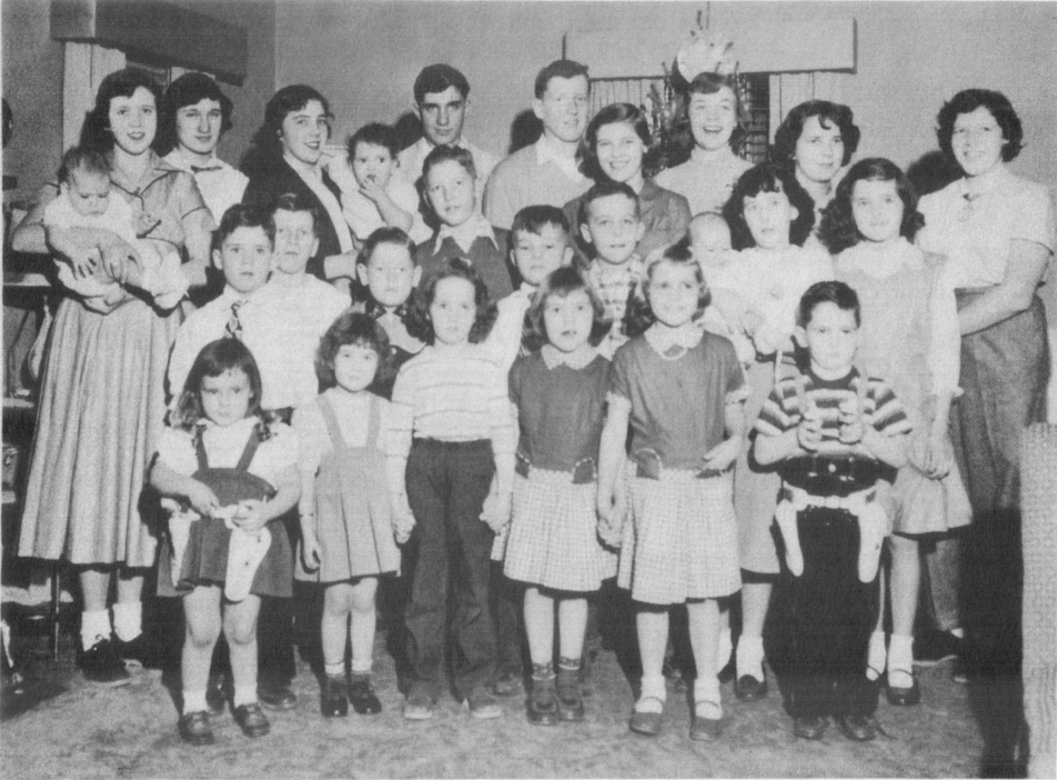 Grandchildren of Peter and Agnes Rutten, 1951. Twenty-six grandchildren living at date of their 50th Anniversary. Five grandchildren and two great grandchildren not included.